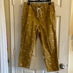 Madewell Drawstring Classic Straight Pants Daisy Embroidered